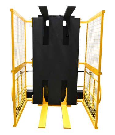 Steel Portable Pallet Inverter With Cage 32 In. to 76 In Fork Opening 3,000 Lb. Capacity Yellow/Black
